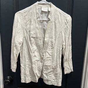 Chico's Cream Blazer Lightweight Structured Jacket